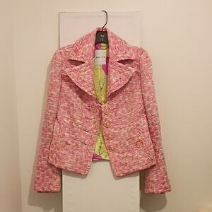 Walter Tweed Pink Women's Jacket ✨ With Real pockets ✨Fully Lines ✨ Size 2